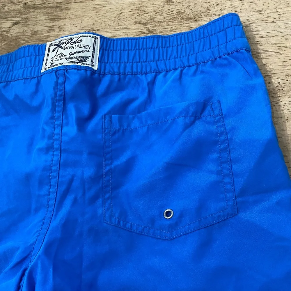 Polo Ralph Lauren Big Boys’‎ Sz L (14/16) Blue/Orange Big Pony Swim Trunks
